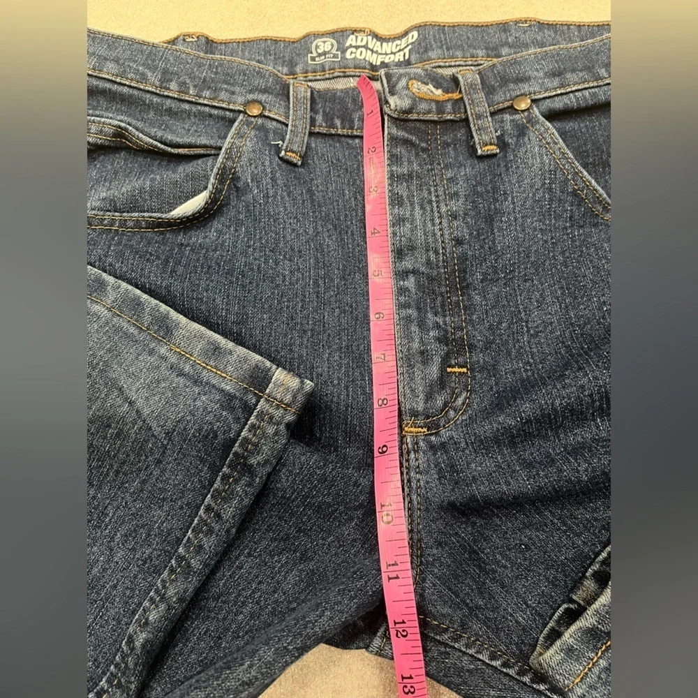 [34*34]Wrangler Classic Advanced Comfort Slim Fit Blue Men Jeans NWOT - Picture 5 of 9